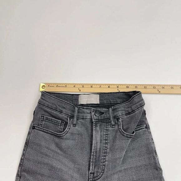 Everlane Raw Hem High Rise Skinny Ankle Jeans Faded Black 25 - Picture 6 of 12